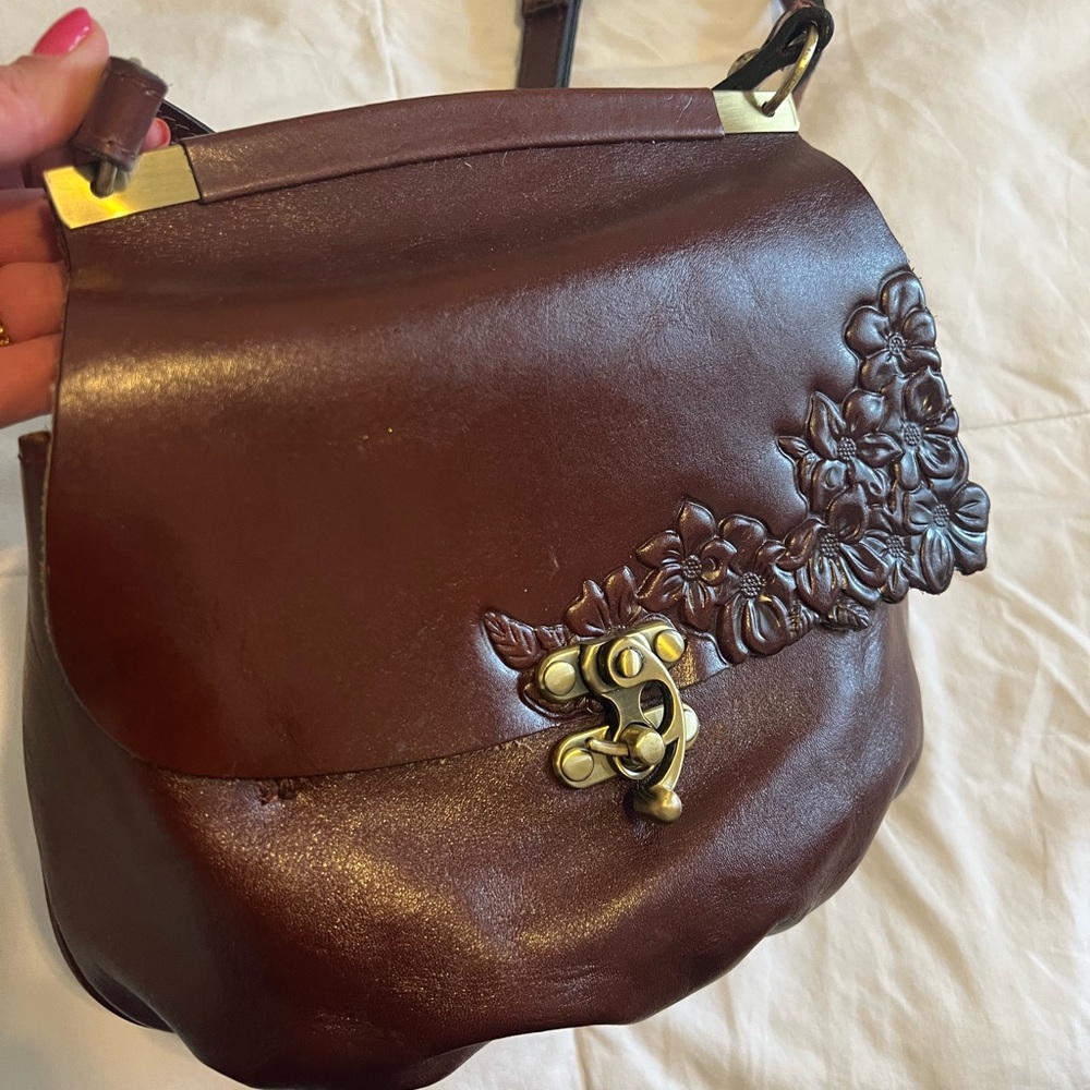 Elegant Brown Floral Embossed Bag